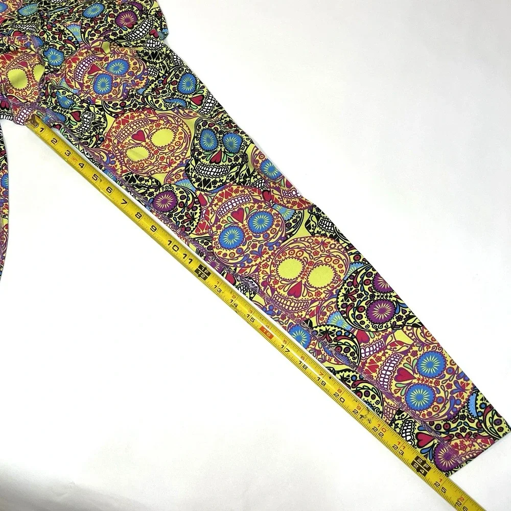 Dona‎ Jo Esqueleto Jojo Leggings Sz 1 Womens Capri Pants Day Of Dead Sugar Skull